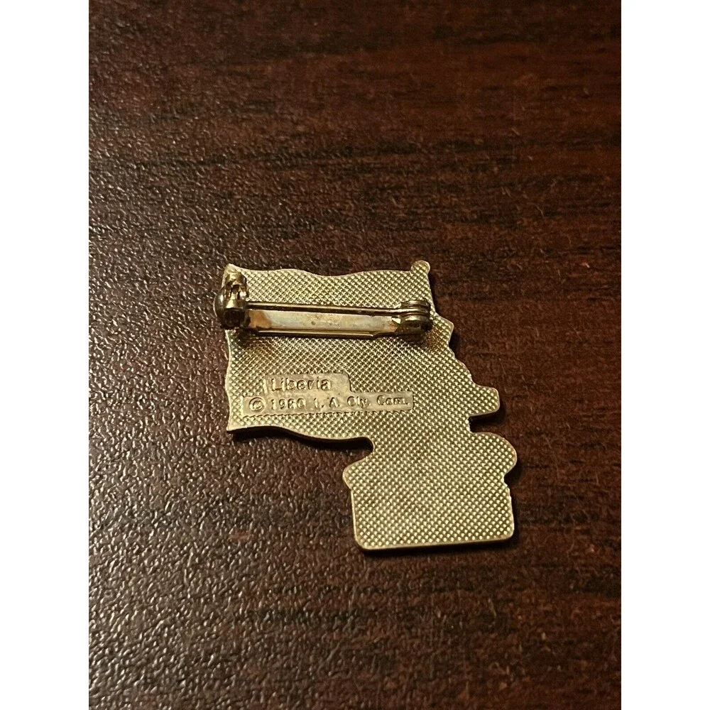 Vintage 1984 Los Angeles Olympics Coca Cola Sam Eagle Liberia‎ Flag Lapel Pin